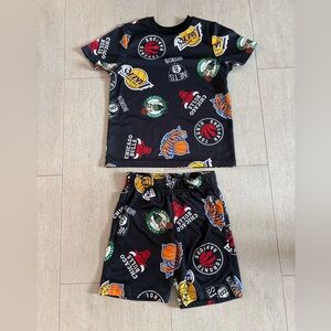 NBA Kids Logo matching t-shirt and shorts set size 7/8